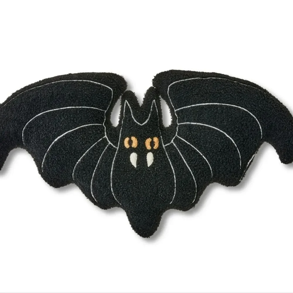 Nwt Decorative Halloween Boucle Bat Pillow, 22